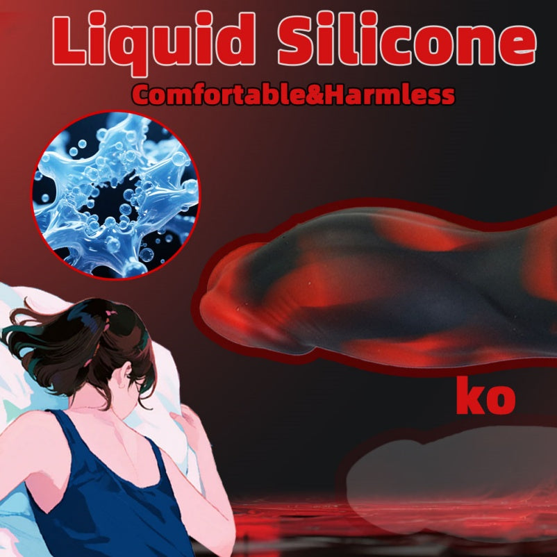 Plug anal fantaisie en silicone noir sang – Jouet d'insertion pour stimulation anale et vaginale
