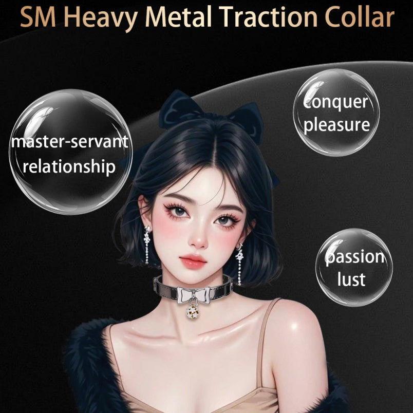Stainless Steel Metal Traction Collar Restraint Bondage Set – BDSM Toy for CouplesSexual Training