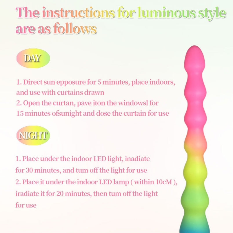 Gode anal en silicone arc-en-ciel avec perles anales et ventouses pour une expansion vaginale progressive