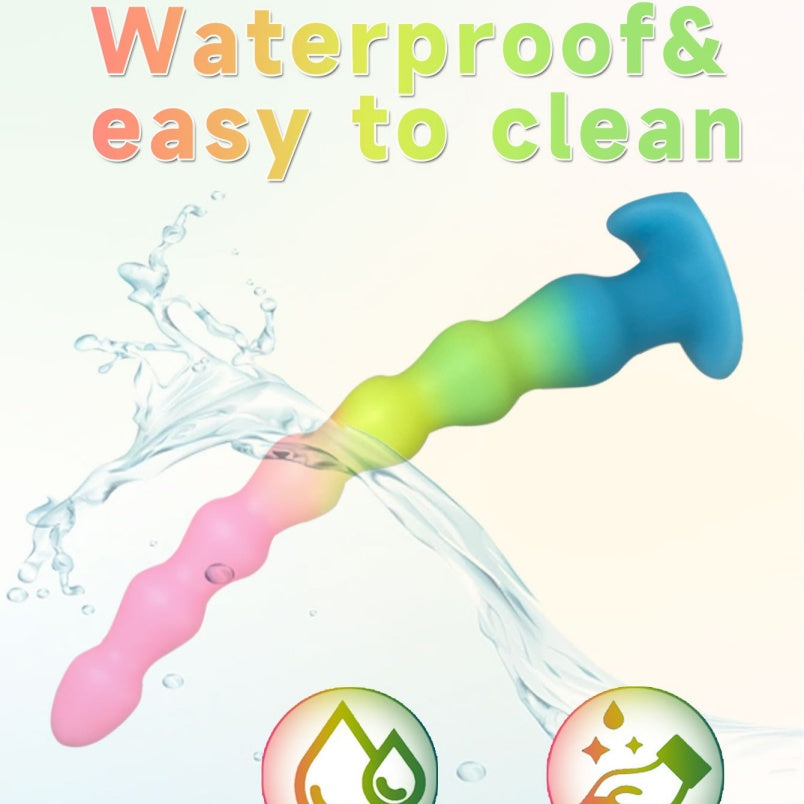 Regenbogen Silikon Anal Beads Butt Plug - 14 Zoll allmählich dünner Dildo Vaginale Frauen Masturbation