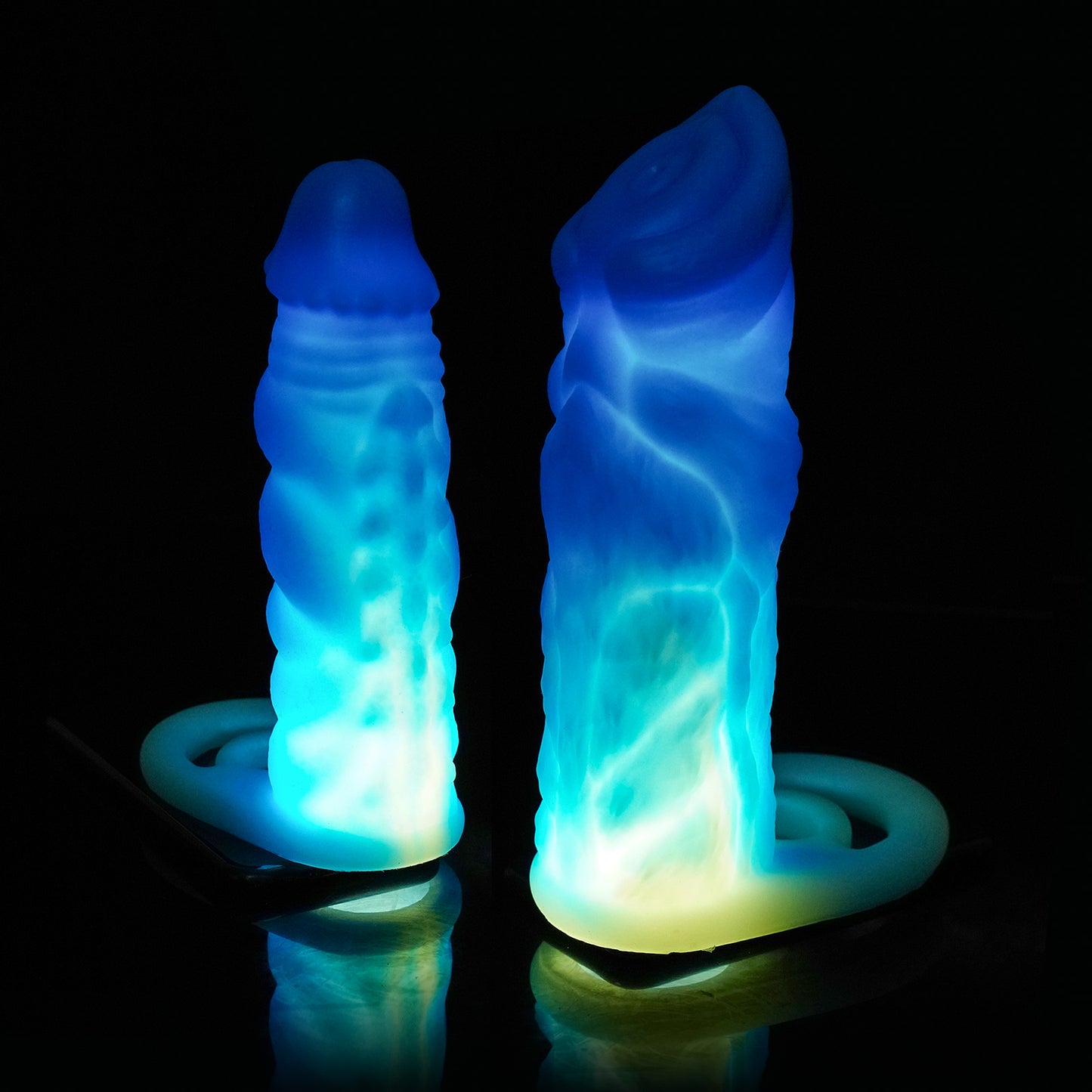 Agrandisseur lumineux de manchon de coq énorme - Monsterdildo Penis Ring Preimium Silicone Sex Toy pour hommes