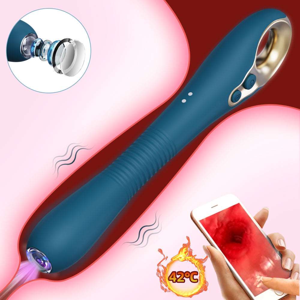 Endoskopischer vibrierender Dildo, Analspielzeug – 360° biegbarer Wärme-Endoskop-Vibrator, Masturbator für Frauen