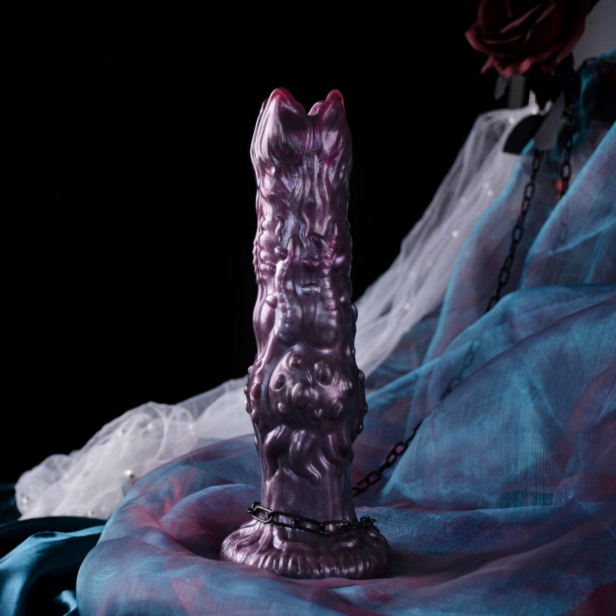 Fantasy-Ovipositor-Dildo mit Eiern – Ungeheuerlicher Geschöpf-Dildo | Platin-Silikon
