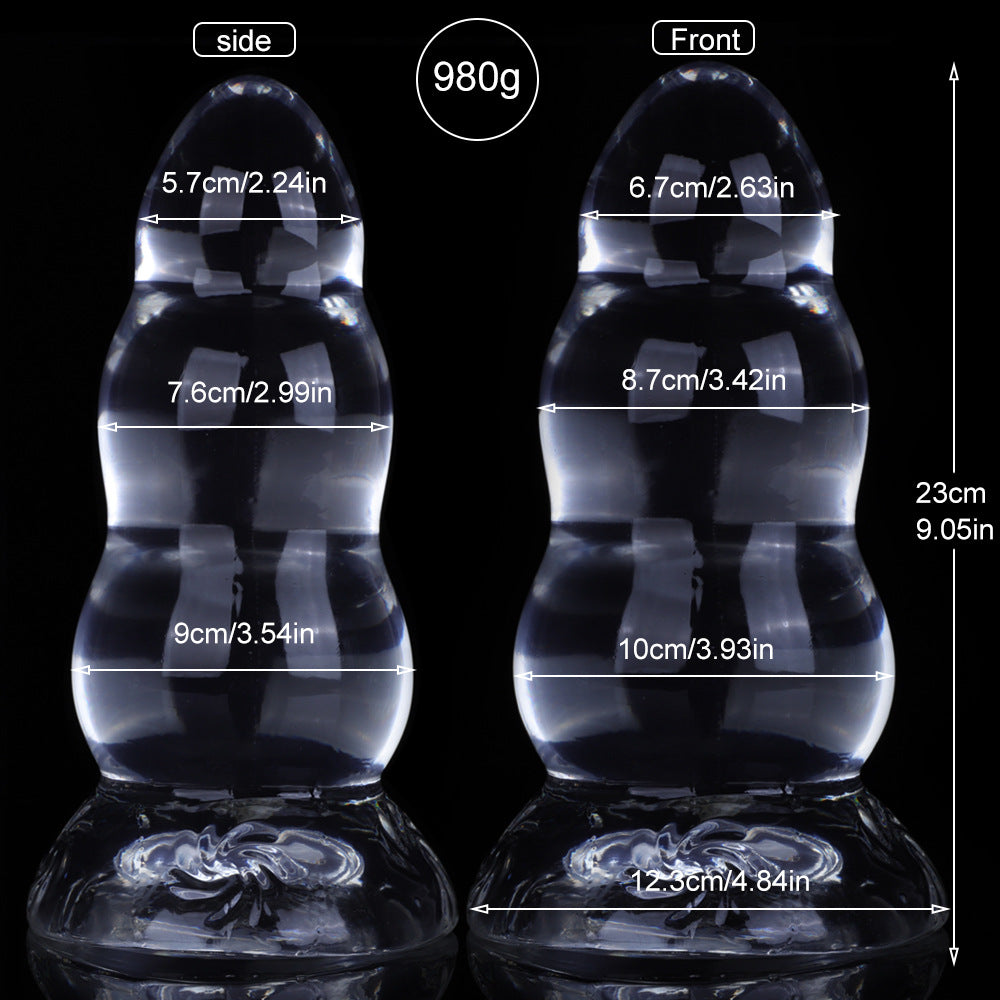 Große riesige Silikondildos – transparenter Jelly-Riesen-Analplug mit starkem Saugnapf