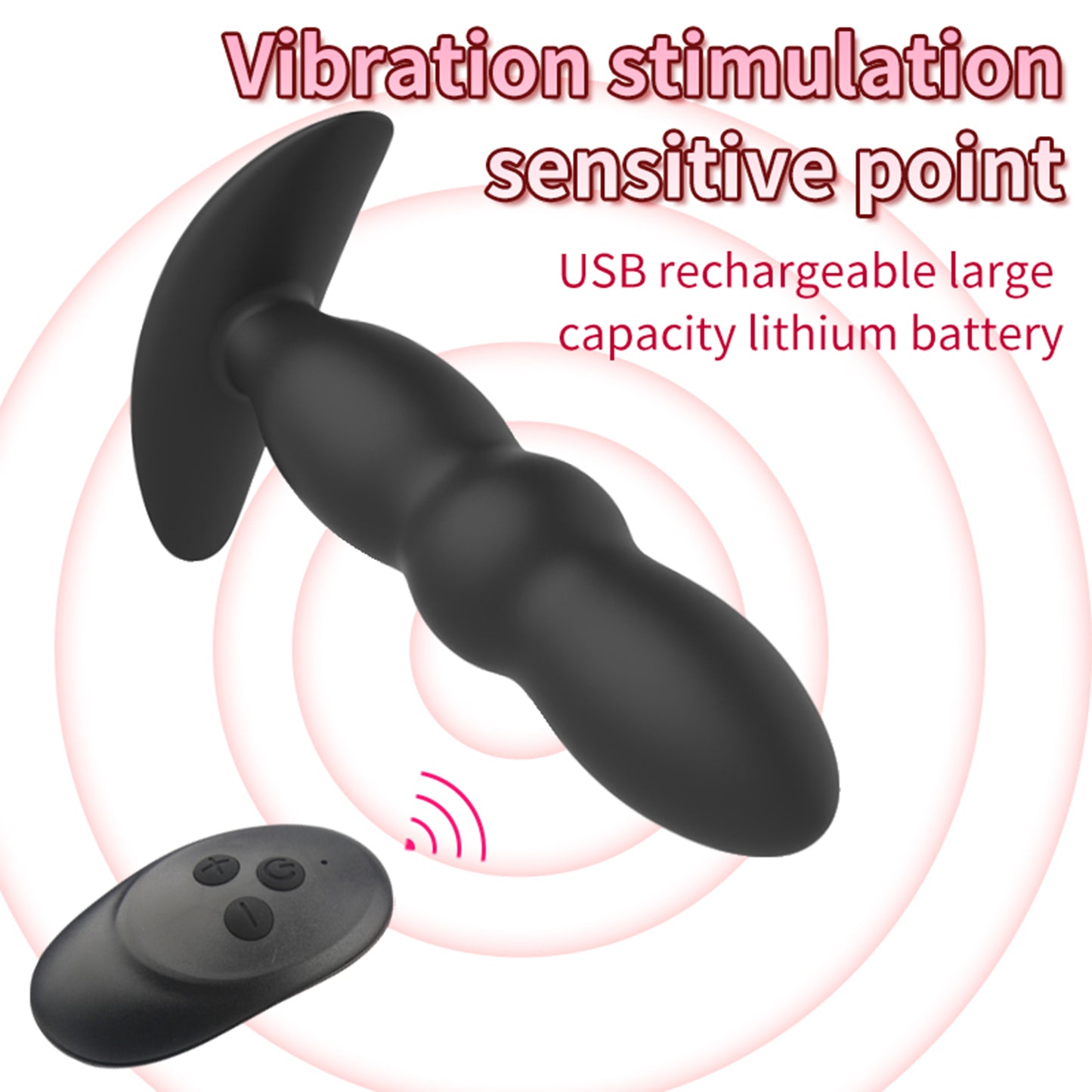 Ferngesteuerter Stoßdildo-Buttplug – vibrierender Analplug für Männer und Frauen