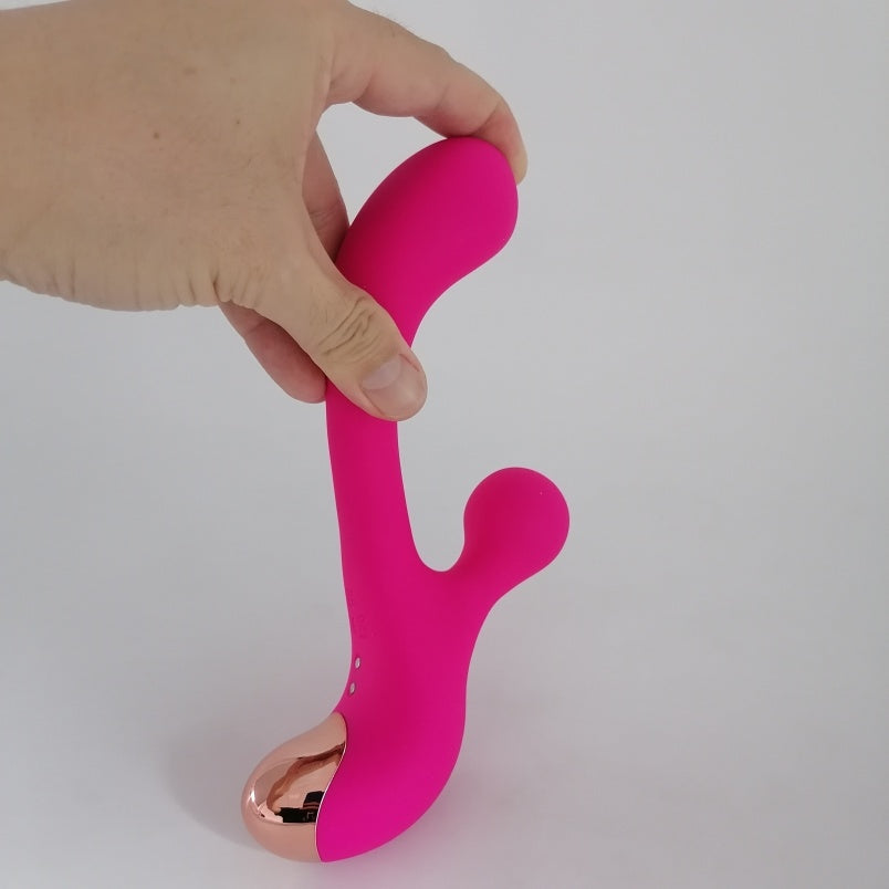 Baguette magique vibrante en silicone rose – Sextoy pour femme, stimulation du point G et du clitoris
