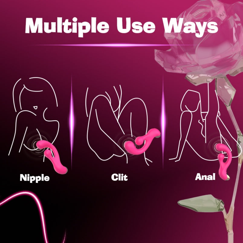 Baguette magique vibrante en silicone rose – Sextoy pour femme, stimulation du point G et du clitoris