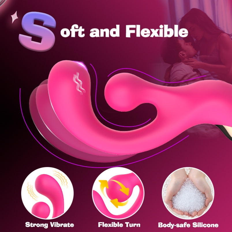 Baguette magique vibrante en silicone rose – Sextoy pour femme, stimulation du point G et du clitoris