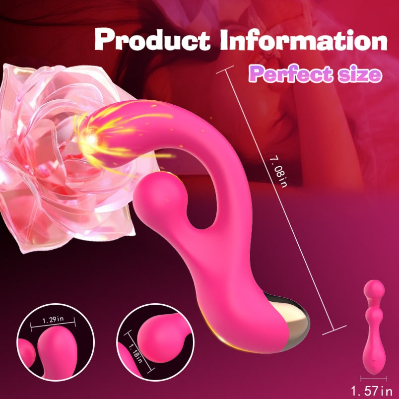 Baguette magique vibrante en silicone rose – Sextoy pour femme, stimulation du point G et du clitoris