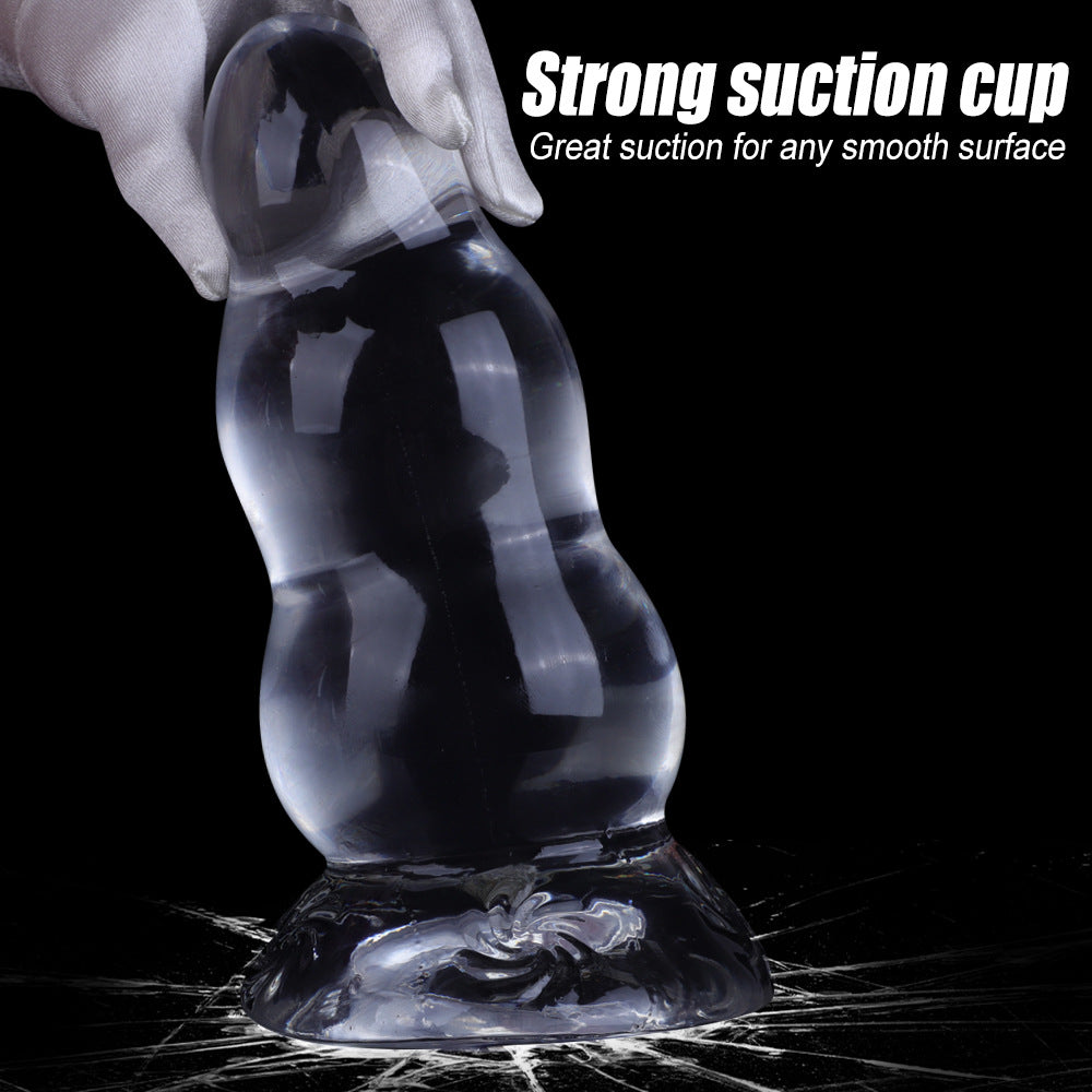 Große riesige Silikondildos – transparenter Jelly-Riesen-Analplug mit starkem Saugnapf