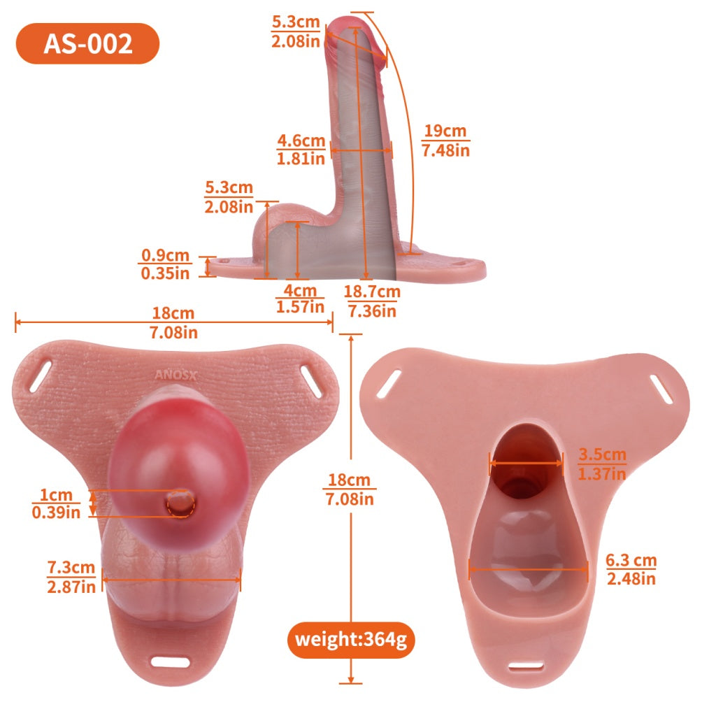 Strap-On Male Penis Extension Sleeve - Delicate Realistic Flesh-Like Silicone Sex Tool