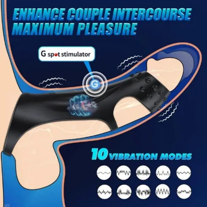 G-Punkt stimulierender Penisring aus Silikon mit Vibration – Ejakulationskontrolle, Sexspielzeug für Männer, Unterstützung bei erektiler Dysfunktion