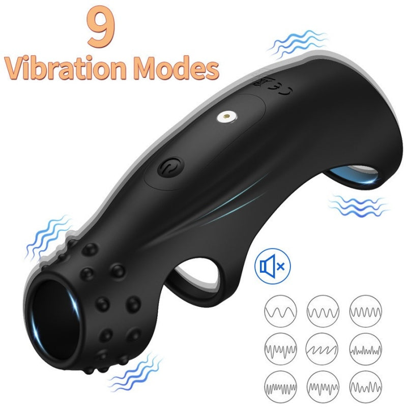 G-Spot Stimulating Vibrating Silicone Cock Ring – Ejaculation Control Sex Toys for Man ED Support