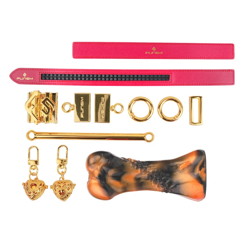 Ensemble de bâillons de bondage en os orange encre - Jouets sexuels coquins BDSM oraux fantastiques pour femmes et hommes