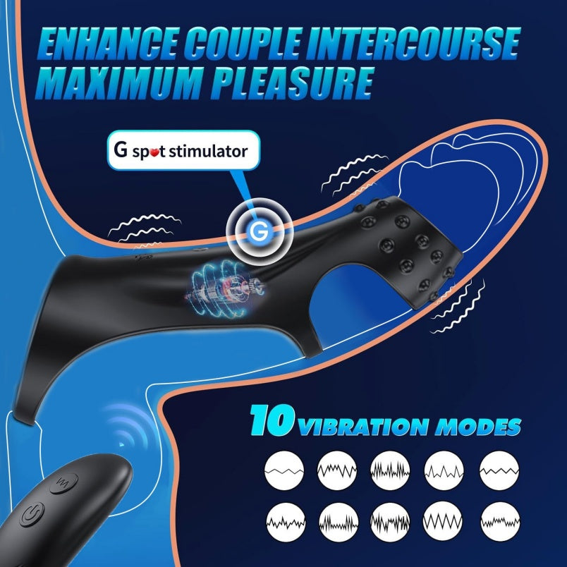 G-Spot Stimulating Vibrating Silicone Cock Ring – Ejaculation Control Sex Toys for Man ED Support