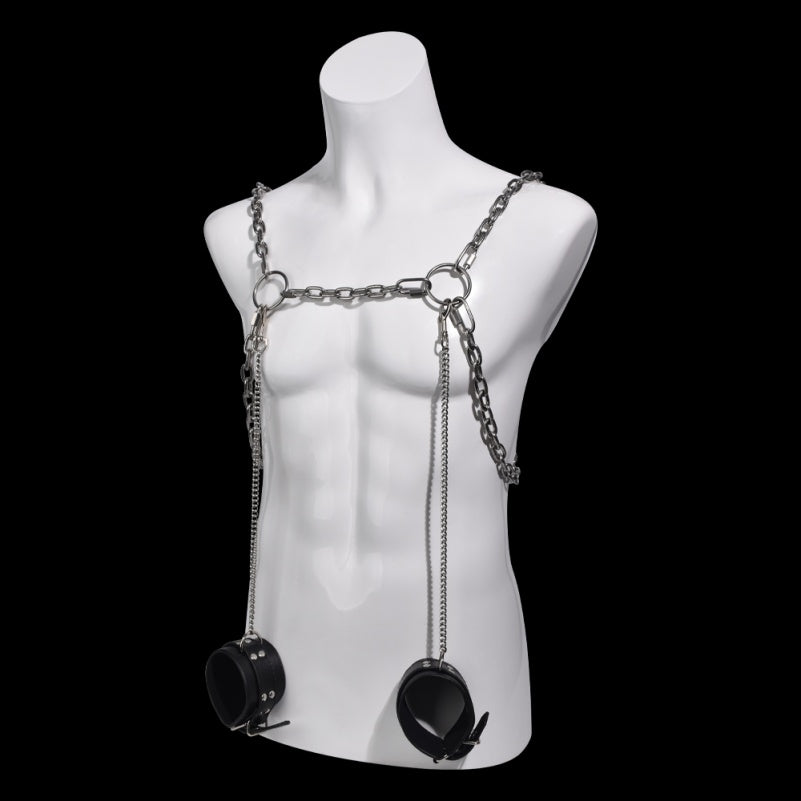 Nippelklemmen aus Metall, Bondage-Set – Verstellbarer Strap-on, kompatibel mit intensiven BDSM-Spielzeugen