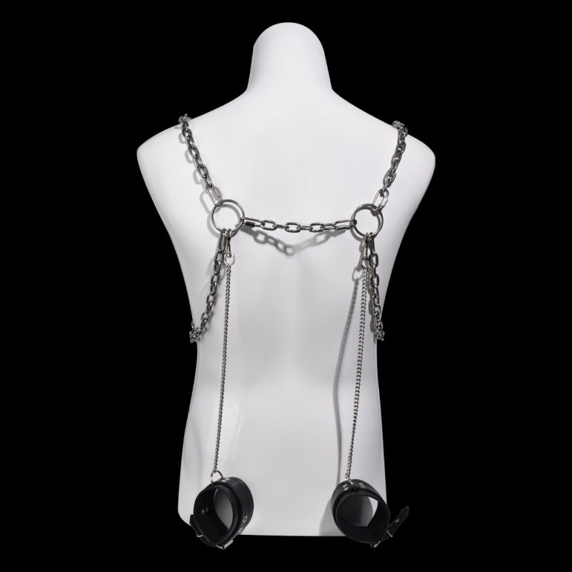 Nippelklemmen aus Metall, Bondage-Set – Verstellbarer Strap-on, kompatibel mit intensiven BDSM-Spielzeugen