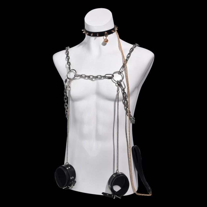 Nippelklemmen aus Metall, Bondage-Set – Verstellbarer Strap-on, kompatibel mit intensiven BDSM-Spielzeugen