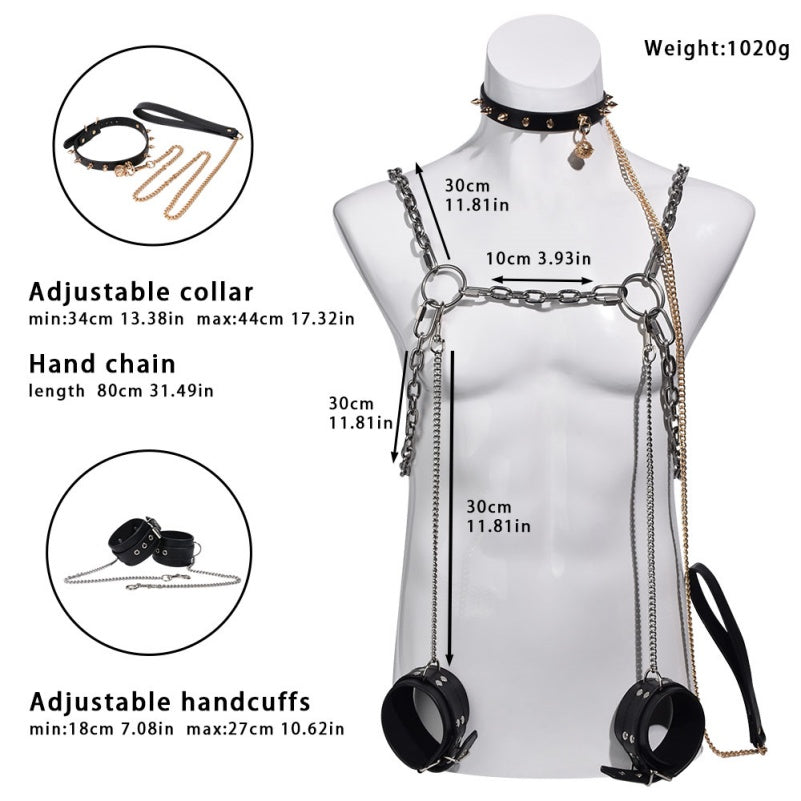 Nippelklemmen aus Metall, Bondage-Set – Verstellbarer Strap-on, kompatibel mit intensiven BDSM-Spielzeugen