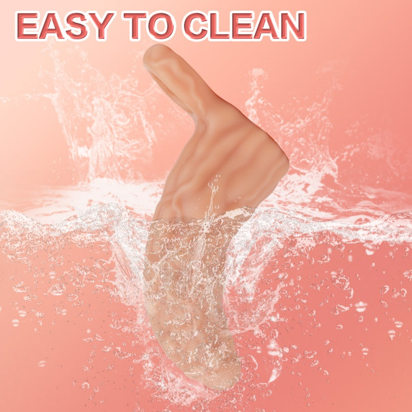 Penis Enlargement Vibrating Cock Sleeve - Fantasy Flesh Dildo Silicone Male Sex Toy Extender