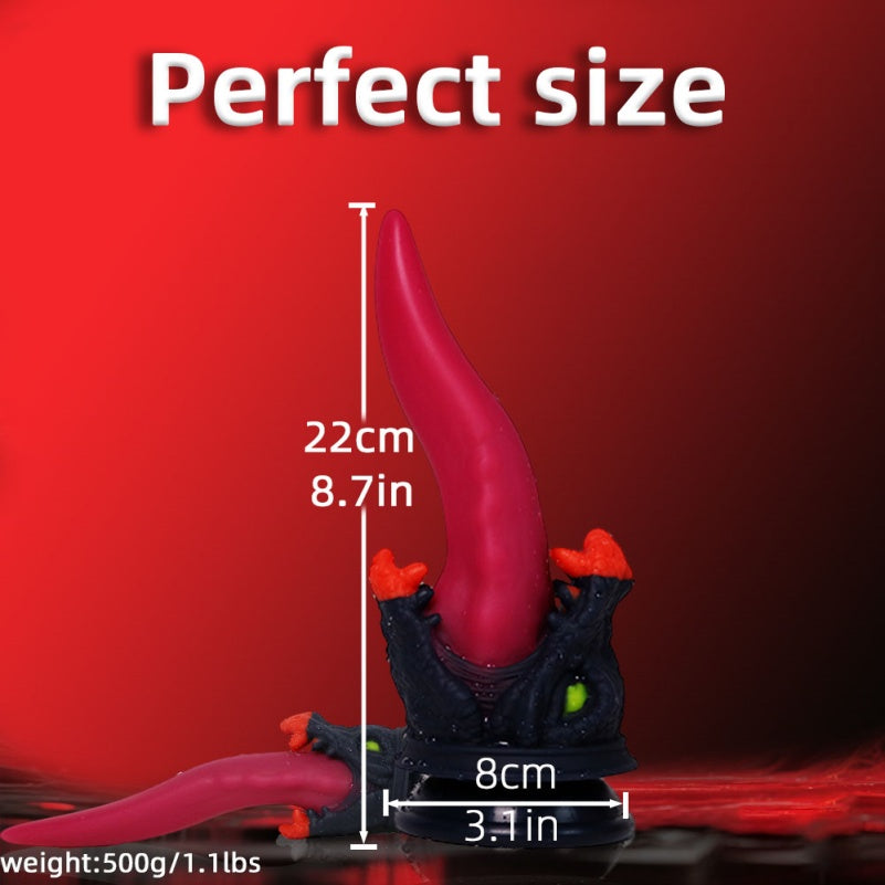 Gode d'insertion tête de dragon fantaisie – Jouet de stimulation du point G en silicone rouge sang