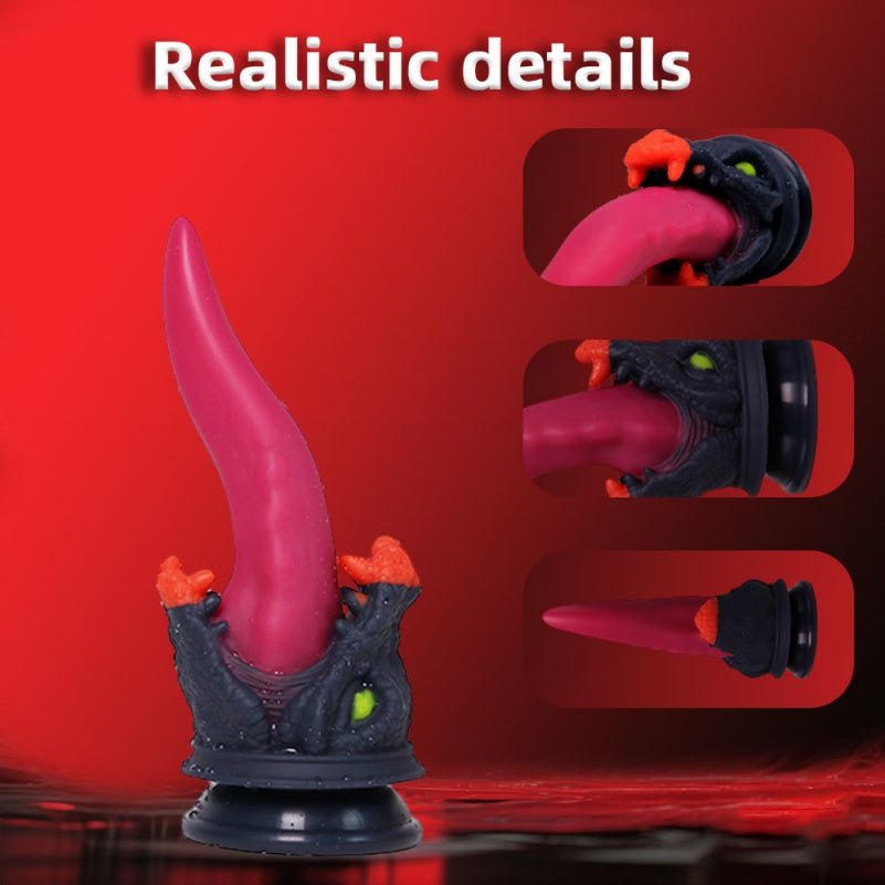 Gode d'insertion tête de dragon fantaisie – Jouet de stimulation du point G en silicone rouge sang