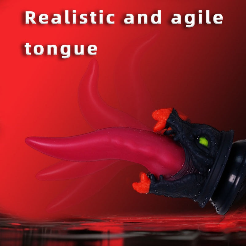 Gode d'insertion tête de dragon fantaisie – Jouet de stimulation du point G en silicone rouge sang
