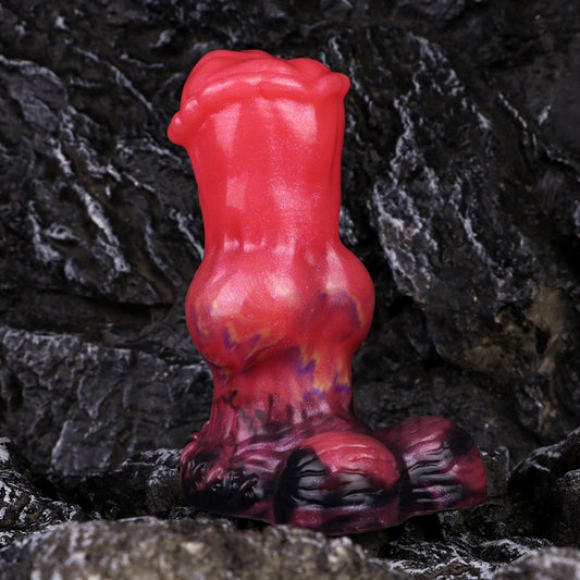 Fantasy Dildo Butt Plug with Suction Cup – Blood-Red Silicone Anal Expansion Sex Toys