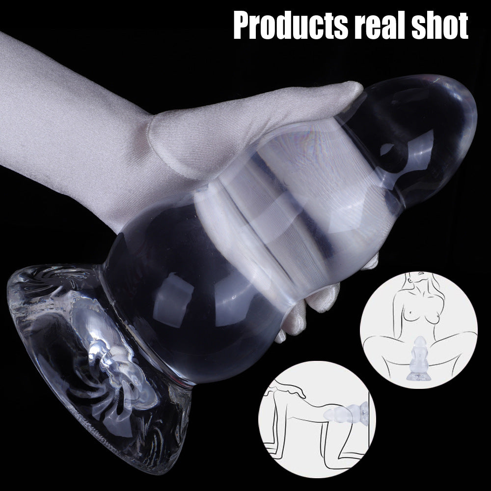 Große riesige Silikondildos – transparenter Jelly-Riesen-Analplug mit starkem Saugnapf
