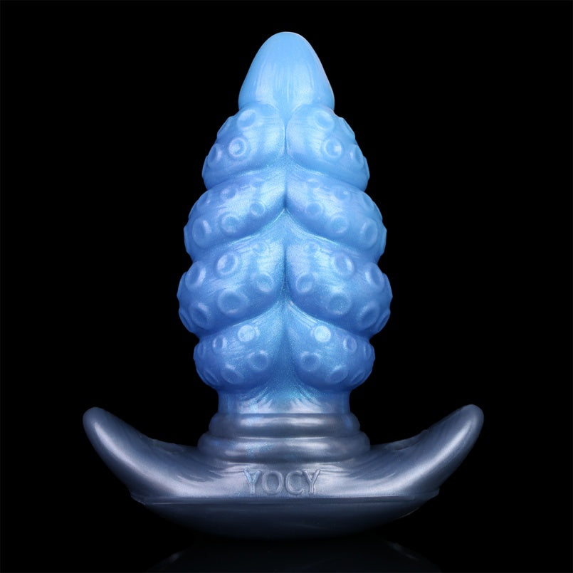 Fantasy-Tentakel-Buttplug-Dildo aus Silikon – Umschnallwerkzeug mit Ankerbasis und Tiefsee-Alien-Ästhetik