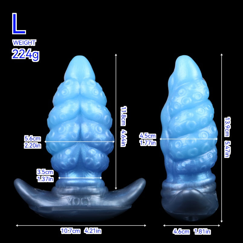 Fantasy-Tentakel-Buttplug-Dildo aus Silikon – Umschnallwerkzeug mit Ankerbasis und Tiefsee-Alien-Ästhetik