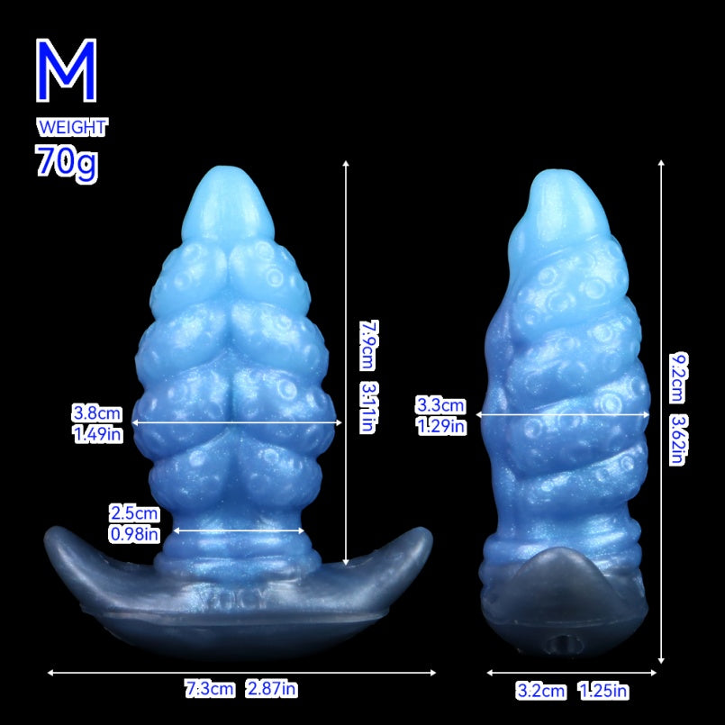 Fantasy-Tentakel-Buttplug-Dildo aus Silikon – Umschnallwerkzeug mit Ankerbasis und Tiefsee-Alien-Ästhetik