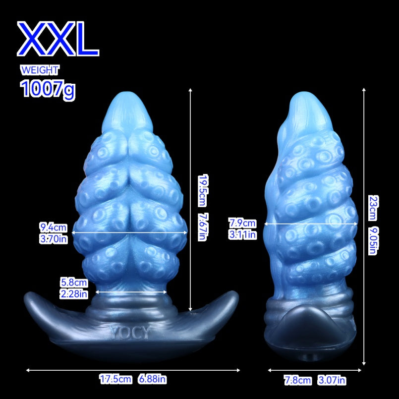 Fantasy-Tentakel-Buttplug-Dildo aus Silikon – Umschnallwerkzeug mit Ankerbasis und Tiefsee-Alien-Ästhetik