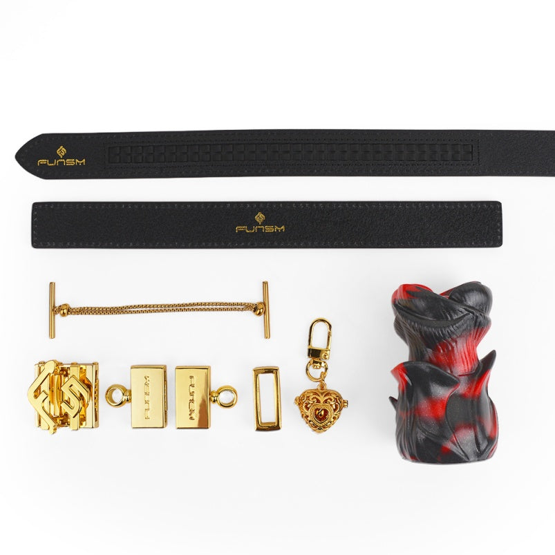 Bâillon-bouche Yukina Fantasy - Bâillon-boule en silicone rose rouge et noir, cuir, jouets sexuels BDSM coquins