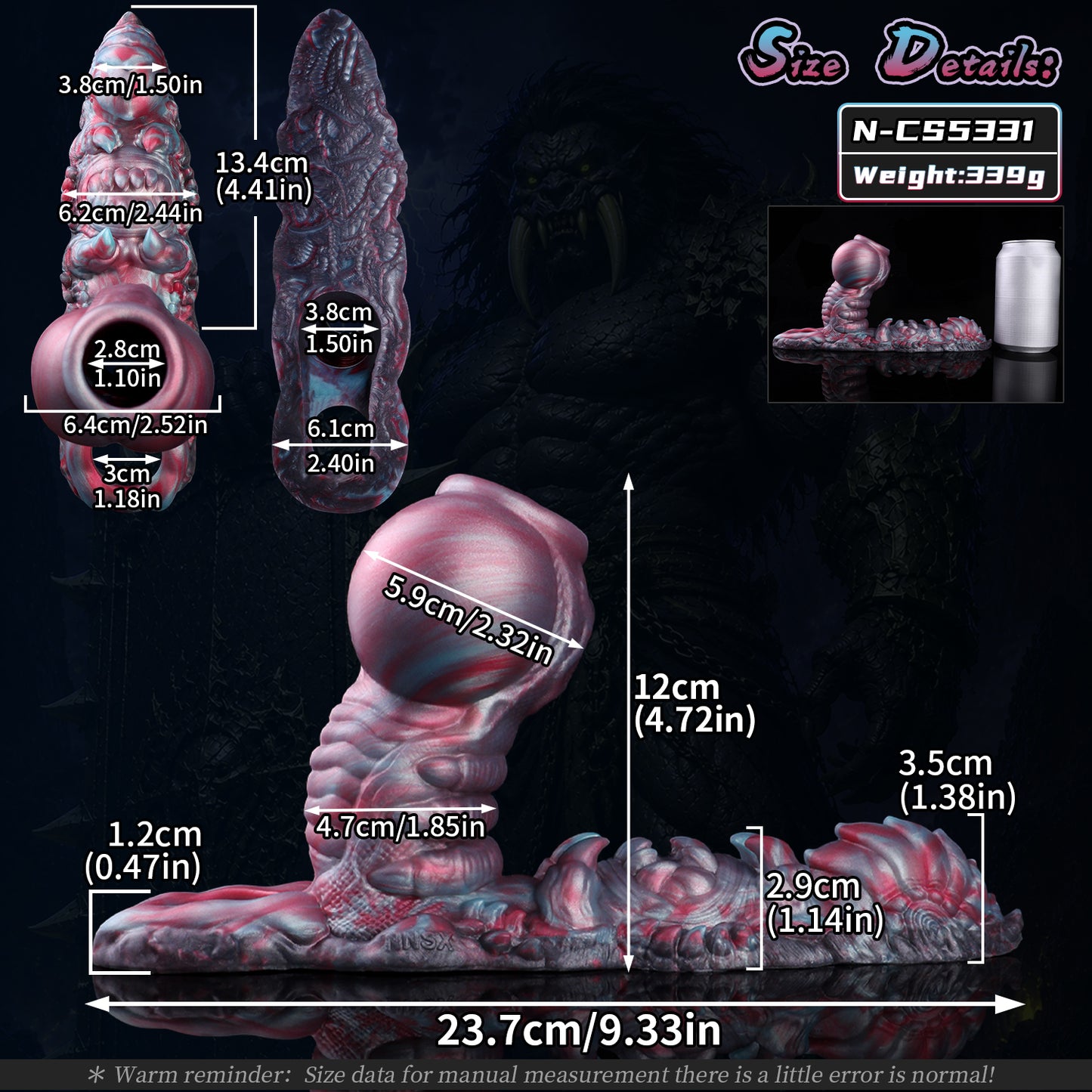 Rallonge pénienne fantaisie pour couples "Canine Knot Beast Cock Sleeve with Grinding Plate"