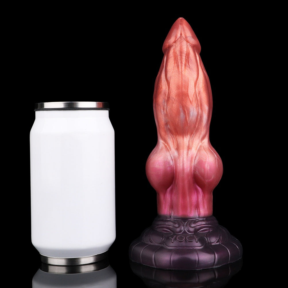 Crimson Silicone Monster Expansion Fantasy Dildo - Insertable Vaginal Masturbating Suction Cup Toy