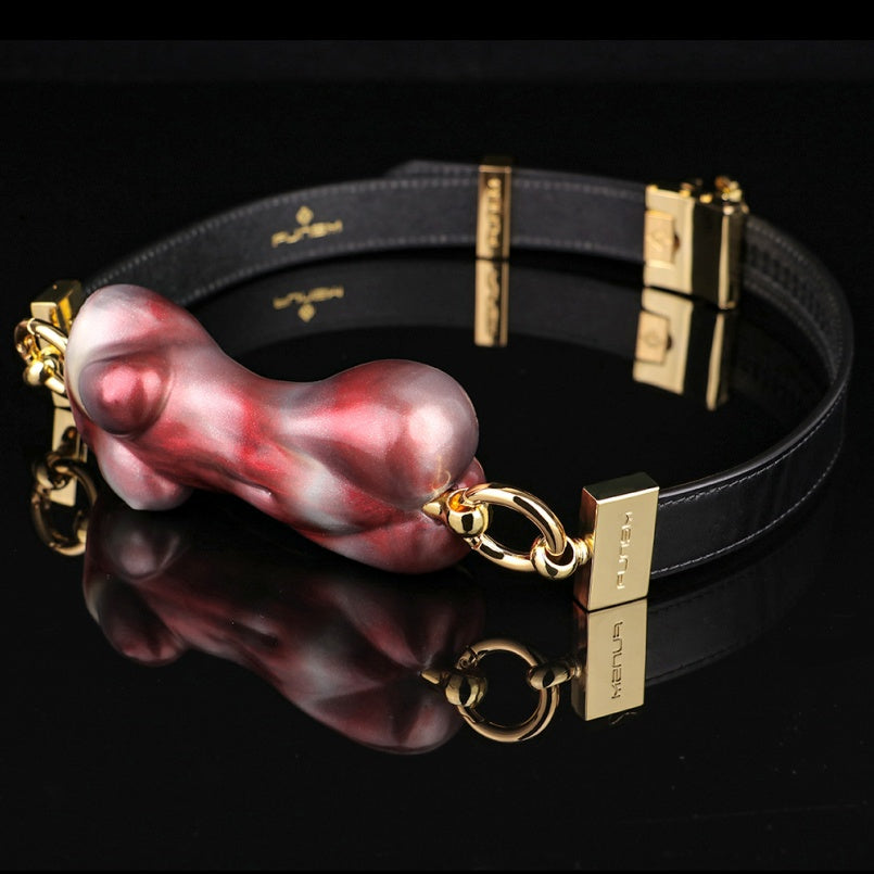 Beauty Nude Horizontal Ball Gag - Lustrous Silicone Wearable Mouth Restraint BDSM Toy
