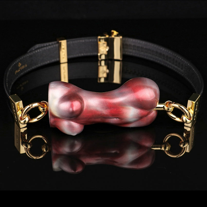 Beauty Nude Horizontal Ball Gag - Lustrous Silicone Wearable Mouth Restraint BDSM Toy