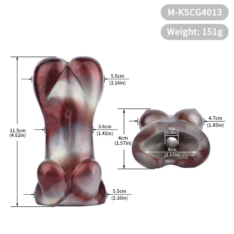 Beauty Nude Horizontal Ball Gag - Lustrous Silicone Wearable Mouth Restraint BDSM Toy