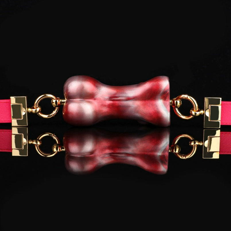 Beauty Nude Horizontal Ball Gag - Lustrous Silicone Wearable Mouth Restraint BDSM Toy