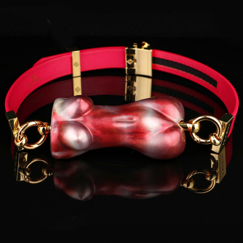 Beauty Nude Horizontal Ball Gag - Lustrous Silicone Wearable Mouth Restraint BDSM Toy