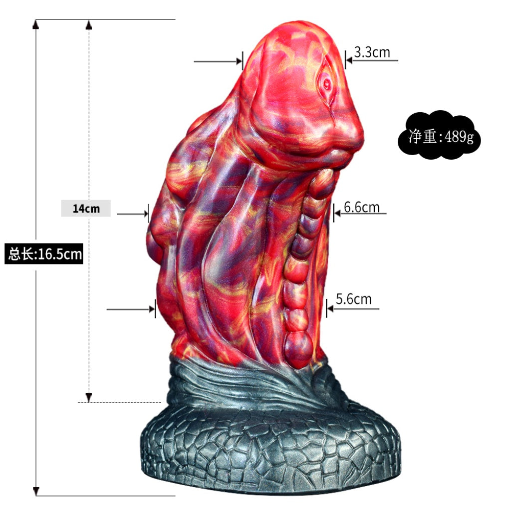 Godemiché Monstre Fantastique Dragon de Feu – Pénis texturé avec ventouse pour fantasmes sexuels