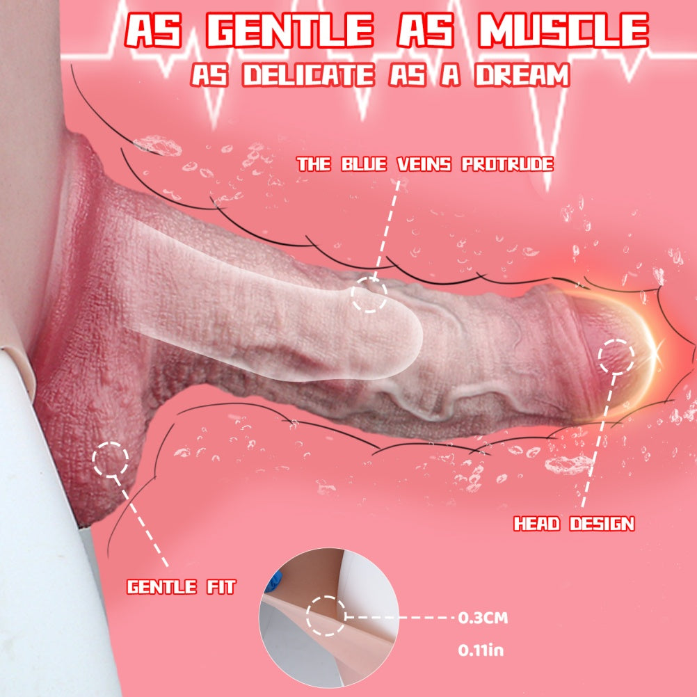 Liquid Silicone Strap-On Dildo Sheath Underwear - Penis Enlargement Thickening Wearable Device for Men