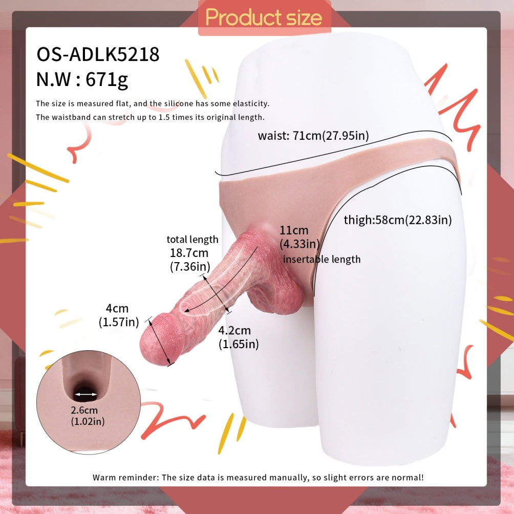 Thickening and Enlargement Realistic Dildo Sheath Underwear - Male Strap-On Penis Extension Device