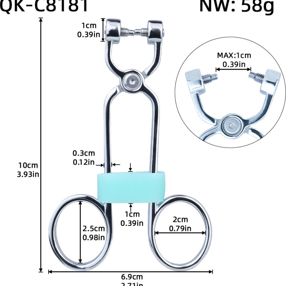 Spiked Steel Kiss Clamp Nipple Clamps - Stainless Steel BDSM Restraint Tool