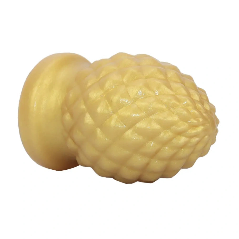 Pineapple-Shaped Fantasy Fist Butt Plug Silicone Dildo - Yellow Silicone Vaginal Expansion Toy for Women