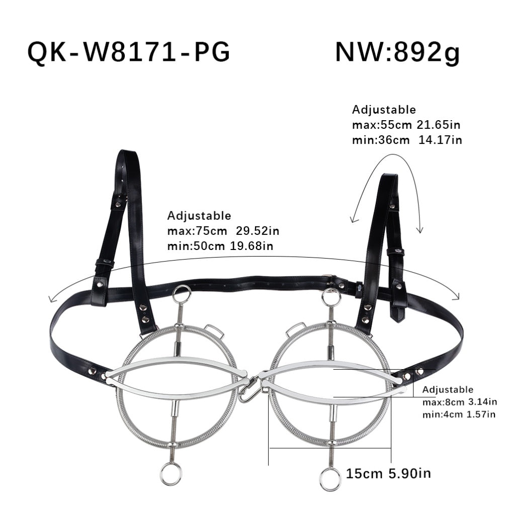 Metal Bettie Bondage Nipple Clamp Set - Women's Strap-on Adjustable BDSM Play
