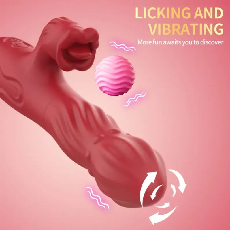 Baguette magique vibrante à langue rotative - Outil en silicone pour stimuler l'orgasme vaginal féminin
