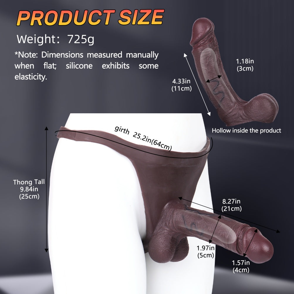 Black Silicone Wearable Sheath Underwear – Penis Enlargement and Girth Enhancement for Men