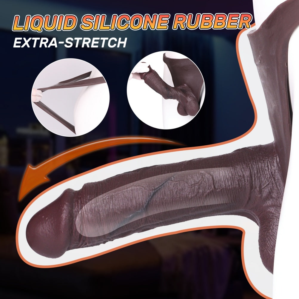 Black Silicone Wearable Sheath Underwear – Penis Enlargement and Girth Enhancement for Men
